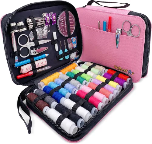 Miniatura 17 de Kit de costura para adultos con suministros y accesorios de costura, kit de costura a mano básico para pequeñas reparaciones, kit de costura