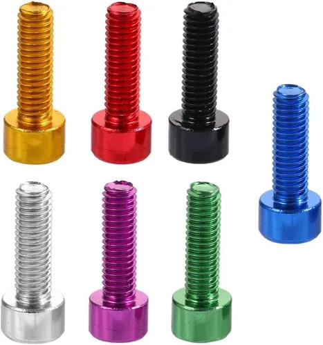 Miniatura 9 de 2 unids/set bicicleta titular tornillo hervidor rack tornillo aleación aluminio M5x15mm botella agua jaula pernos para bicicleta MTB bicicleta