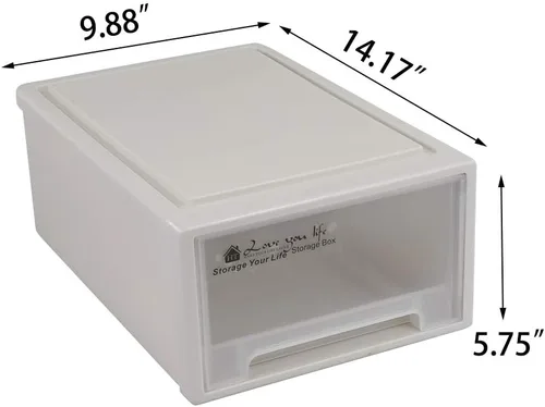 Miniatura 2 de Cajón de almacenamiento apilable de plástico de 12 cuartos de galón, 1 paquete