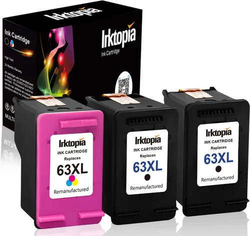 Inktopia Cartucho de tinta remanufacturado de repuesto para HP 63 XL 63XL para impresora HP OfficeJet 5255 5258 3830 Envy 4520 4512 4513 DeskJet