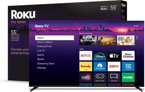 Roku Smart TV – 55 pulgadas Pro Series 4K QLED RokuTV con retroiluminación Roku Voice Remote Pro, Dolby Vision IQ, frecuencia de actualización de