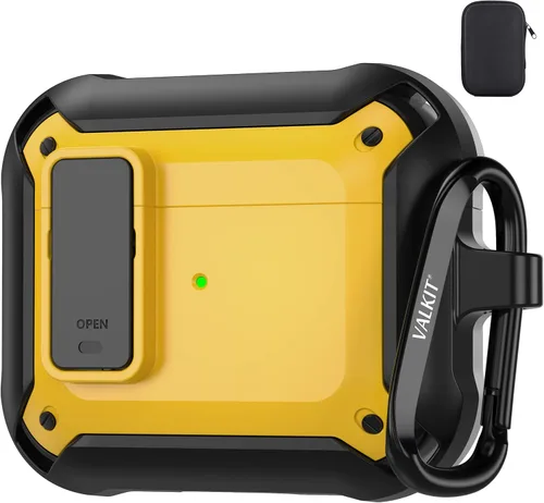 Miniatura 39 de Valkit Funda para Airpods para hombres con cerradura, funda de cuerpo completo con llavero para AirPods de Apple a prueba de golpes, funda