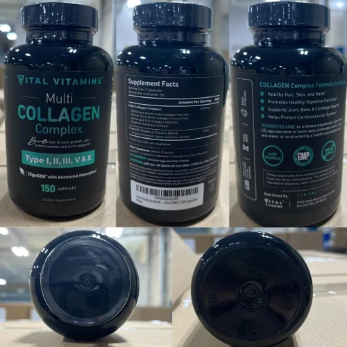Miniatura 8 de Vital Vitamins Multi Colágeno para Mujeres y Hombres - Tipo I, II, III, V, X - Alimentado con Pasto, Sin OGM - 150 Cápsulas