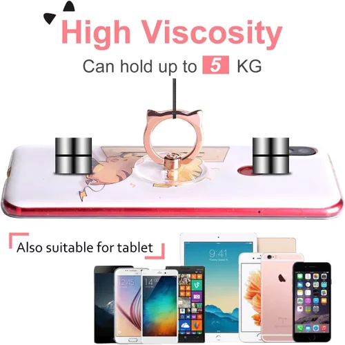 Miniatura 6 de Soporte de Anillo de Teléfono con Gato - EI Sonador Soporte de Anillo de Teléfono Celular Transparente Soporte Transparente Agarre para Dedos