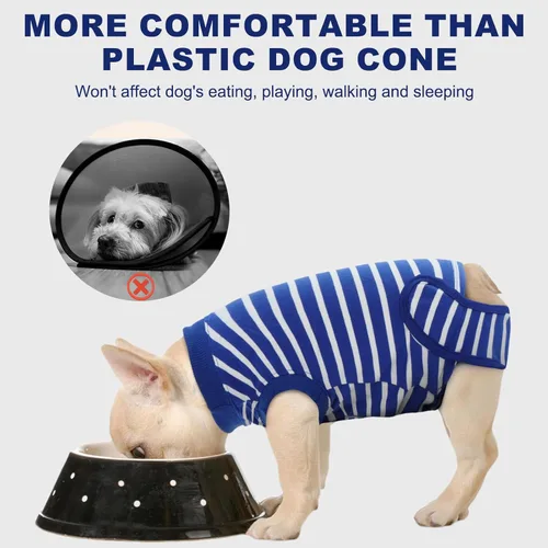 Miniatura 4 de IDOMIK Traje de recuperación para perros – Mono ajustable antilamidas para después de la cirugía, traje esterilizador de esterilización masculino