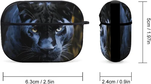 Miniatura 2 de Panther with Blue Eyes for Airpod Pro Case Cover Hard Shell Full Drop Protection Cover with Keychain Compatible with AirPod Pro 2nd/1st