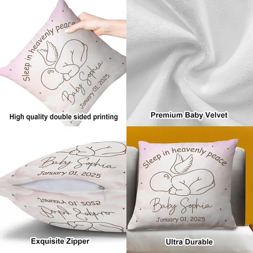 Miniatura 4 de Hyturtle Almohada conmemorativa personalizada para bebé (bebé conmemorativo 1)