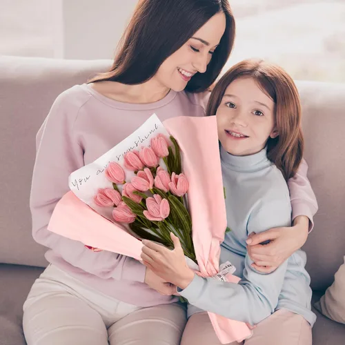 Miniatura 5 de iCraftine Kit de flores limpiadoras de tuberías, incluye tallos de chenilla rosa y verde, tallo floral, cinta de jardinería, cinta para hacer ramo