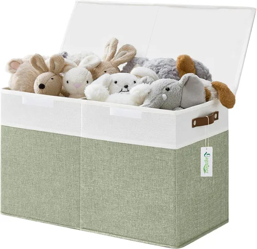 Miniatura 14 de Bagnizer Caja grande de almacenamiento de juguetes con tapas, organizador plegable y resistente de almacenamiento para bebés, para niños, niñas