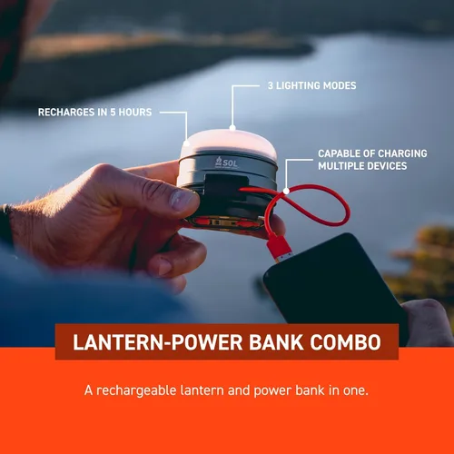 Miniatura 4 de S.O.L. Venture 3000 Luz LED recargable para acampar con banco de energía