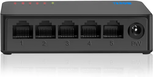 Miniatura 7 de Interruptor de red Gigabit de 5 puertos, interruptor portátil Plug & Play Carcasa sin ventilador, negro, para el hogar, oficina, interruptores