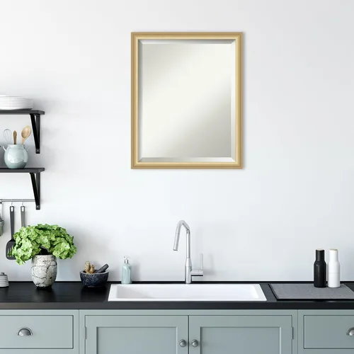 Miniatura 6 de Amanti Art Espejo de baño, espejo de pared dorado Florence para usar como espejo de tocador de baño sobre fregadero (21.75 x 17.75 pulgadas), espejo