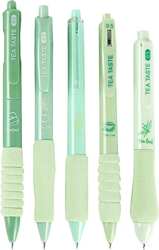 Miniatura 17 de 4 bolígrafos retráctiles estéticos de gel de agarre suave, tinta negra, bolígrafos de escritura con punta fina lisa de 0.020 in, suministros