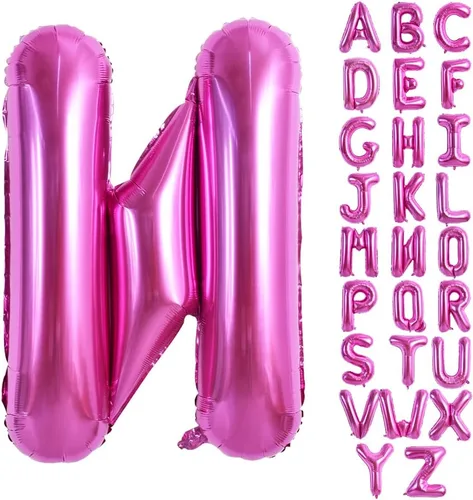 Miniatura 10 de TONIFUL Globos grandes de 40 pulgadas de color rojo rosa con letras B, globos gigantes de letras del alfabeto, globos grandes de Mylar