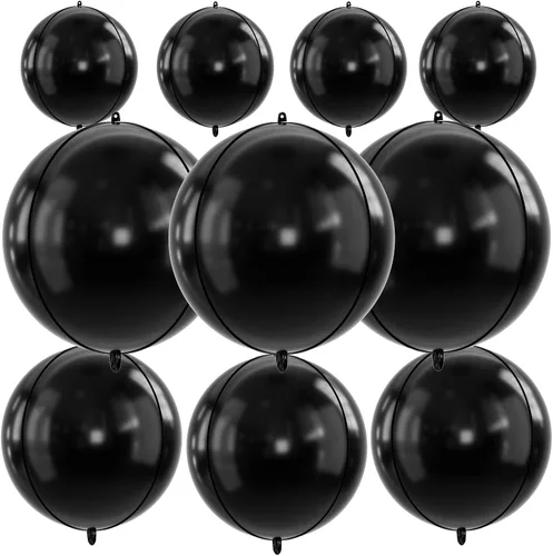 Miniatura 21 de Globos redondos de papel de aluminio para baloncesto, globos de helio 4D de 22 pulgadas, 18 pulgadas, 15 pulgadas, balón de baloncesto negro
