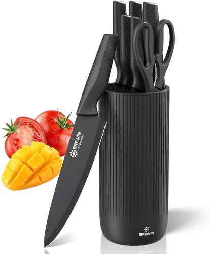 Juego de cuchillos, juego de cuchillos de cocina Brewin, juego de cuchillos para cocina, bloque de cuchillos universal, juego de bloques de