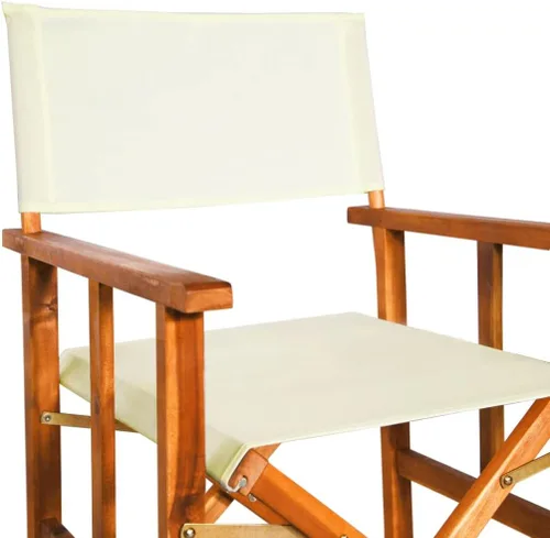 Miniatura 4 de vidaXL Silla de director plegable, madera de acacia maciza, resistente a la intemperie, asiento de poliéster, respaldo, diseño elegante, fácil
