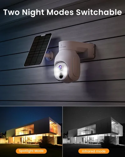 Miniatura 8 de Sistema de cámara de seguridad inalámbrica Camcamp, kit de cámara de seguridad PTZ de 6 cámaras con energía solar, HDD de 500GB, NVR de 4MP, fácil