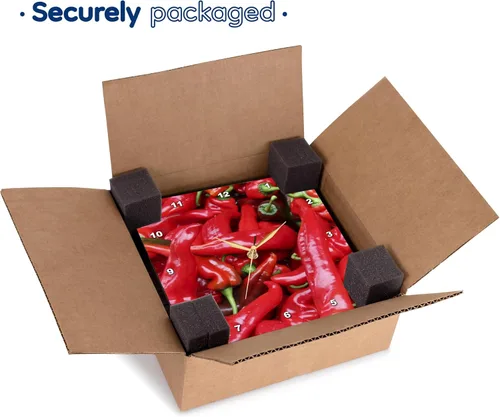 Miniatura 7 de 3dRose Red Hot Peppers - Reloj de pared, chile, chile, pimientos, pimientos, rojo, 10 x 10 pulgadas (DPP_46856_1)