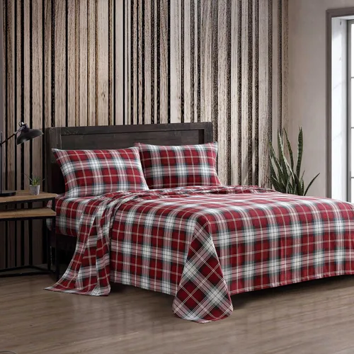 Miniatura 13 de Eddie Bauer - Sábanas de franela tamaño completo, algodón antibolitas y resistente a las arrugas, suaves al tacto para comodidad en todas