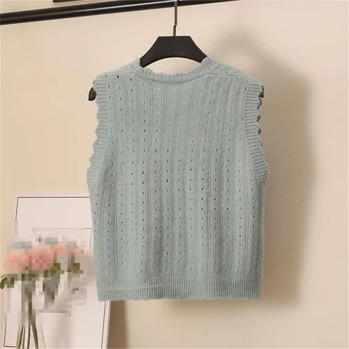 Miniatura 6 de Chalecos de punto con cuello en V para mujer