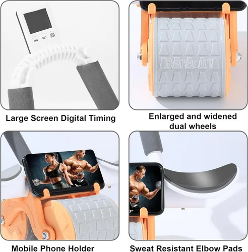 Miniatura 3 de 2026 Upgraded Ab Roller Wheel with Knee Mat &Timer - Automatic Rebound Abdominal Wheel with Elbow Support, Abs Workout Equipment for Core Strength