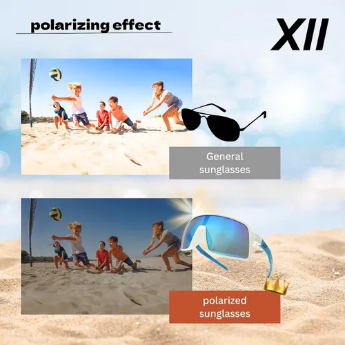 Miniatura 9 de XII WY - Lentes de sol polarizados con protección UV y goma flexible para niños y niñas