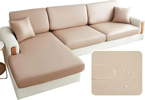 Miniatura 8 de Fundas de cojín de piel sintética, funda elástica para sofá, impermeable, protector de muebles de repuesto (A 1)