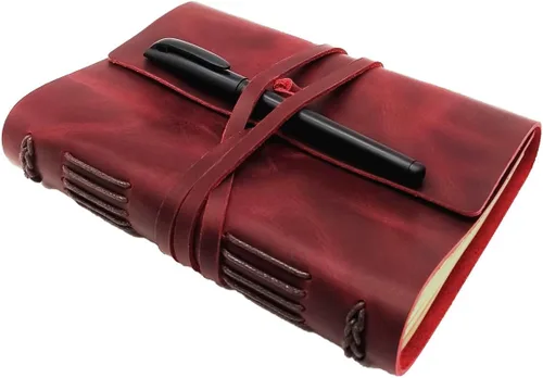 Miniatura 14 de Cuaderno de diario marrón – El mejor diario de cuero genuino fresco para escritores, tamaño A5, 6.2 x 8.5 pulgadas, bloc de notas para hombres