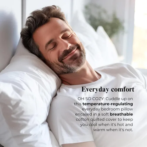 Miniatura 6 de ORGANIC TEXTILES Almohada Kapok 100% orgánica con funda extraíble de algodón orgánico natural, lavable a máquina, funda ventilada con relleno