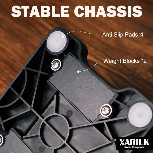 Miniatura 7 de Afilador de cuchillos portátil plegable XAR-FS1, sistema de afilado de ángulo ajustable con juego de piedras de diamante 240#, 400#, 800#, 2000#
