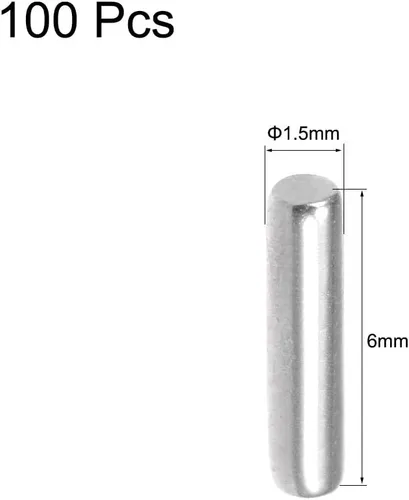 Miniatura 2 de uxcell 100 clavijas de acero inoxidable 304 de 0.059 in x 0.236 in, estantes de soporte, color plateado