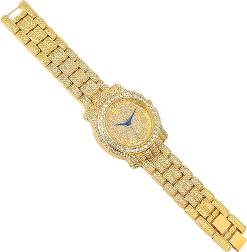 Miniatura 13 de Charles Raymond Bling-ed Out Ultimate Hip Hop Royalty Reloj para hombre con número romano de fácil lectura o indicadores de tiempo de diamantes