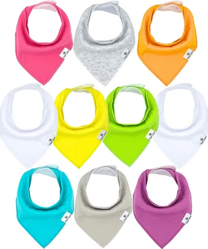 Miniatura 6 de DiaperSquad's 100% Organic Cotton Baby Drool Bibs, Super Absorbent & Adjustable Baby Bibs for Drooling and Teething Neutro
