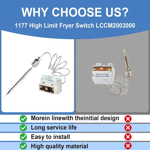Miniatura 7 de Interruptor de freidora de termostato de límite alto 1177 LCCM200300 compatible con ATOSA 301030005 Termostato Hi Limit con 3/8 "Mpt Stuff Box Hi