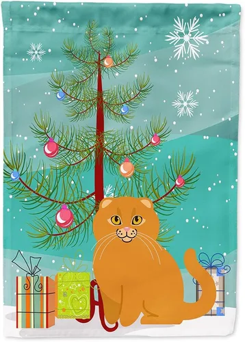 Miniatura 14 de Caroline's Treasures BB4411GF Bandera de jardín con diseño de gato abisinio con texto en inglés "Merry Christmas" para jardín, bandera decorativa