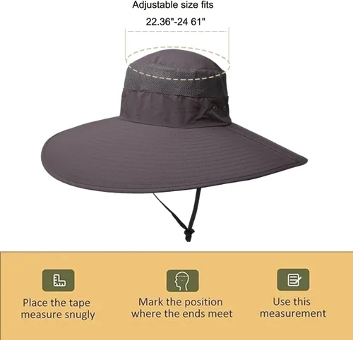 Miniatura 6 de Leotruny Sombrero de pescador de ala súper ancha UPF50+ sombrero impermeable para pesca, senderismo, camping