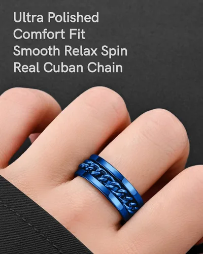 Miniatura 58 de King Ring 8mm Spinner Ring – Fidget Ring for Men & Women – Designed in USA