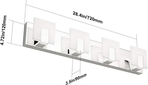 Miniatura 9 de Aipsun Moderna lámpara LED de tocador para baño, acrílico blanco esmerilado, arriba y abajo, accesorios de pared sobre espejo