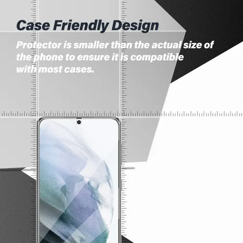 Miniatura 3 de Protector de pantalla de vidrio templado para Galaxy S21 + protector de lente de cámara [2 + 2 unidades] [compatible con fundas] [antiarañazos]