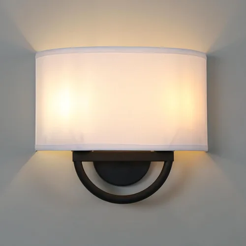 Yosoan Lámpara de pared bohemia blanca Bedisde con 2 luces, doble cableado para interiores, vintage, industrial, montaje en pared, iluminación de