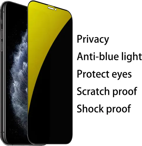 Miniatura 7 de Espejo de vidrio templado antiazul, protector de pantalla anti-espía, película antiespía para iPhone 11 Pro Max/iPhone XS Max, 6.5 pulgadas