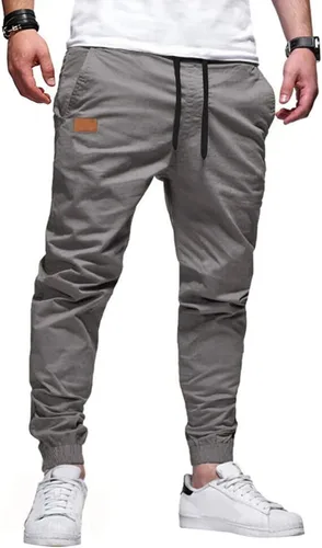JMIERR Pantalones deportivos informales para hombre, de gabardina o sarga de algodón, con cordón de ajuste, tipo cargo, para senderismo, exteriores