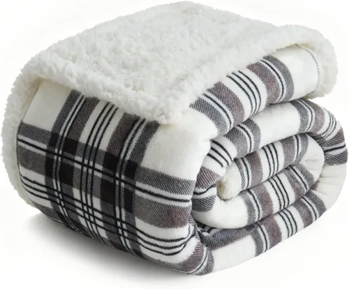 Miniatura 16 de Gracelife Manta de forro polar de sherpa para sofá, manta suave y mullida cálida para mujeres y hombres, manta gruesa y suave para cama individual