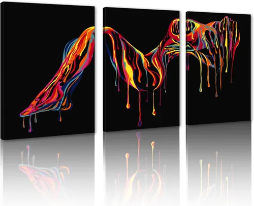 Miniatura 33 de Novatique 3 piezas de arte de pared sexy en blanco y negro para parejas desnudas, decoración de pared abstracta de amor para mujeres y hombres, arte