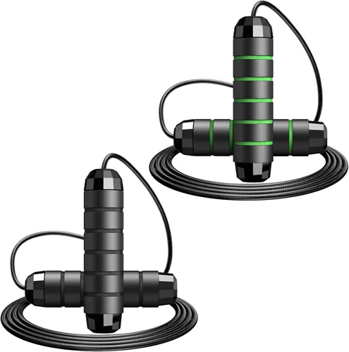 Miniatura 11 de Jump Rope,Tangle-Free Rapid Speed Jump Rope with Ball Bearings for Men,Women and Kids,Adjustable Steel Skipping Rope with Ergonomic Foam Handles,A
