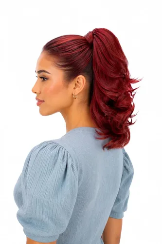 Miniatura 45 de PRETTYSHOP - Extensión de cabello rizado voluminoso, cola de caballo de 14 pulgadas con clip, resistente al calor