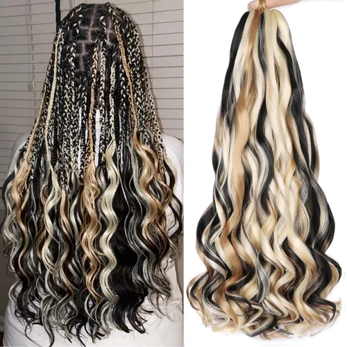 Miniatura 21 de Unionbeauty - Cabello rizado francés trenzado de 10 pulgadas, trenzas rizadas estilo Bob francés, cabello de ganchillo, 8 paquetes de trenzas
