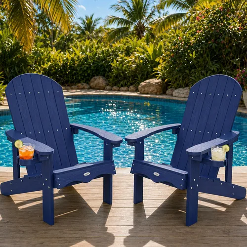 Miniatura 37 de Y&M Adirondack - Silla negra para hoguera, sillas de patio al aire libre con soporte para tazas, resistentes a la intemperie, sillas de patio