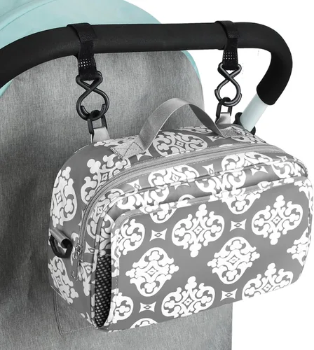 Miniatura 12 de Accmor Organizador de cochecito, organizador universal para cochecito con bolsillo aislado para portavasos y bolsa de cochecito de gran capacidad